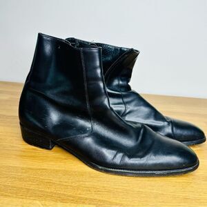 men's saint laurent paris black leather boots sz 43